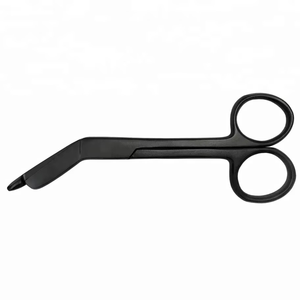 Customized size Stainless Steel Black Nurse Bandage Scissors 30g Medical Cutting <b>Tool</b> with Blunt Tip for <b>Safe</b> Dressing Removal - Product Image 3