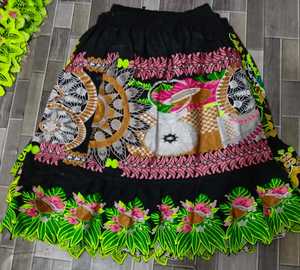 2026 Womens Denim Wrap Skirt 100% Cotton Hawaiian Islander Design <b>Mini</b> Skirt Stretchy for Spring Summer Autumn Winter Skirt 2026 - Product Image 2