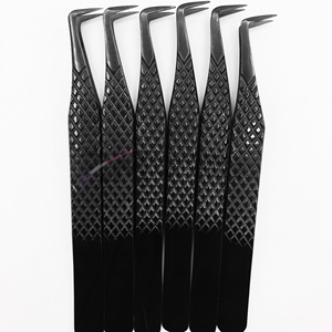 Pinzas para Extensión de Pestañas RMI, Color Negro Plasma, Punta Suave y Duradera con Agarre de Diamante, Acero Inoxidable Japonés, Producto Popular en Tendencia - Product Image 2