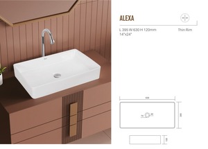 hot sell counter top basin ceramic or porcelain wash sink wholesale popular above counter basin 395X630X120mm SIZE - Product Image 2