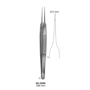 Micro <b>Suture</b> Forceps 0.5mm, 185mm | Premium Stainless Steel Class I Surgical Instrument - Product Image 3