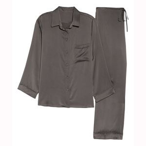 Conjunto de Pijamas de Seda para Mujer al por Mayor, Personalizable, 100% Algodón, Transpirable, de Secado Rápido, con Opción de Logotipo Frontal - Product Image 4