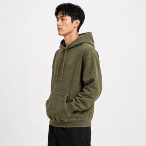 เสื้อฮู้ดดี้ผู้ชายแฟชั่น ดีไซน์ขาดๆ แบบมีสไตล์ ผลิตจากผ้าฝ้ายฟลีซ 100% แห้งเร็ว ระบายอากาศได้ดี เหมาะสำหรับฤดูหนาวในเมือง - Product Image 2