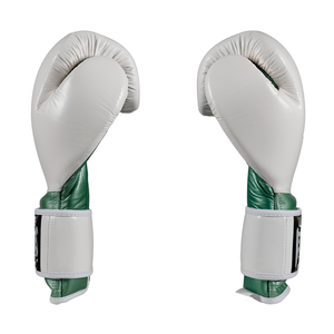 Professional Cleto Reyes Genuine Cowhide <b>Leather</b> Training <b>Gloves</b> With White/Metallic <b>Green</b> Hook and Loop Closure - Product Image 3