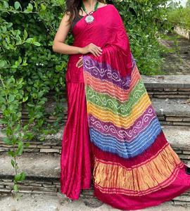 Sari Bandhani Dani en Soie Modale Pure Premium avec Pallu Multiple – Tenue Traditionnelle Festive Ethnique pour Femme – Collection - Product Image 1