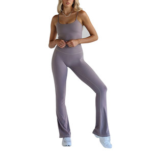 Custom Women <b>Flared</b> Workout <b>Leggings</b> High Waist Yoga Pants OEM ODM Private Label Wholesale Manufacturer Factory - Product Image 1