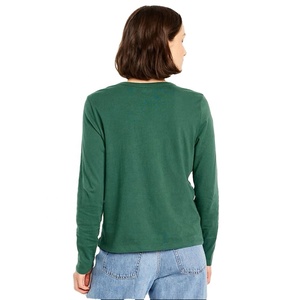Camiseta de manga larga para mujer de alta calidad, informal, suave al tacto, mezcla de algodón de primera calidad, corte holgado, para damas. - Product Image 4