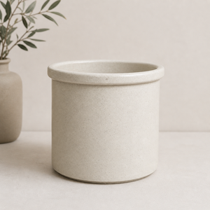 Porte-ustensiles en céramique minimaliste, finition mate mouchetée, cuit au four, résistant à la chaleur, durable, à large ouverture, organiseur de cuisine - Product Image 1