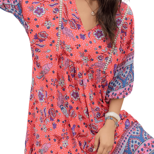 Vestido midi con estampado floral para mujer, vestido midi de manga larga - Product Image 6