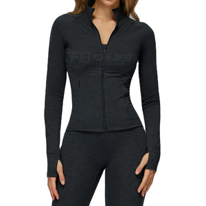 New Pattern Design Eco-Friendly Seamless Solid Front Gym <b>Jacket</b> High Elasticity Built-in Hidden Pocket Customizable Logo <b>Yoga</b> - Product Image 2