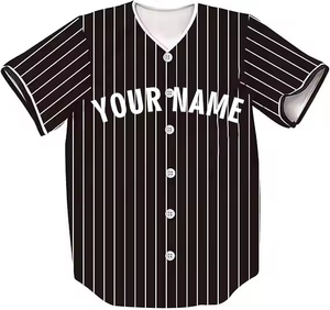 Men's Summer Baseball Button Down Shirt 100%Polyester Quick Dry <b>Light</b> Weight Plus Size Printed Custom <b>Name</b> Number Jersey - Product Image 4