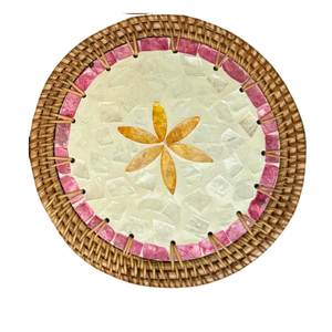 Hand Picked Rattan <b>Table</b> Mat Authentic Shell Inlay Vietnam Woven <b>Placemat</b> <b>for</b> Family Legacy - Product Image 2