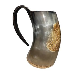 Jarra de Cerveza Vikinga Hecha a Mano de Cuerno de Búfalo Orgánico Pulido de Alta Calidad, Artesanía Animal Natural para Bodas y Fiestas, Directo de la India - Product Image 1