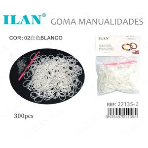 Elastici bianchi Ilan, 300 pezzi, per la creazione di braccialetti - Product Image 3