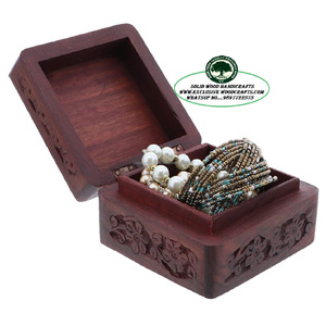 Joyero de madera personalizado, caja de joyería hecha a mano con tallado a mano con incrustación de latón, 2022 - Product Image 3