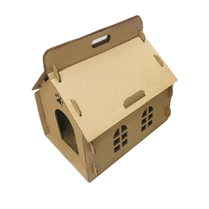 Casa para Gatos de Cartón Corrugado Reciclable y Ecológica con Rascador, Personalizable al por Mayor, Refugio DIY para Gatos de Interior - Product Image 1