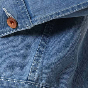 Chaquetas de Mujer de Alta Calidad, Diseño Liso y Moderno, Tela Vaquera, Color Azul, Botones Grandes, Chaqueta de Mezclilla de Manga Larga para Mujer - Product Image 6