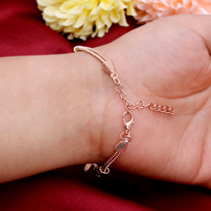 Pulsera de Plata de Ley 925 Chapada en Oro Rosa con Mariposa y Cristales de Circonia para Mujer, Cadena Ajustable, Joyería de Moda - Product Image 6