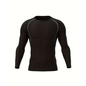 Traje Deportivo para Hombre, Camiseta de Manga Larga, Transpirable, para Correr, Baloncesto, Entrenamiento de Fútbol, Camiseta Deportiva Básica, Cuello Redondo - Product Image 1