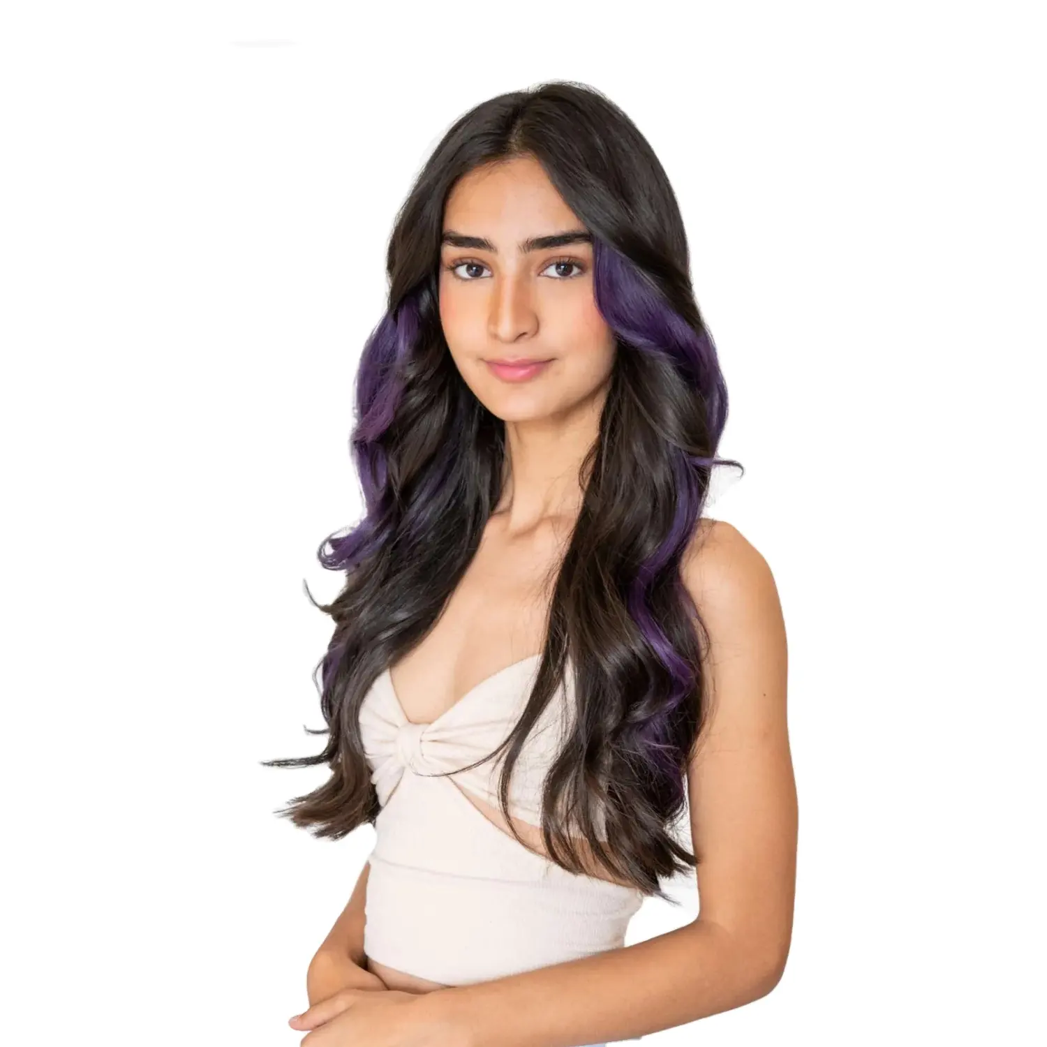 Human hair extension Vibrant Purple Streaks Clip in Hair Extension with 100% Virgin Remy Human Hair By Exporters