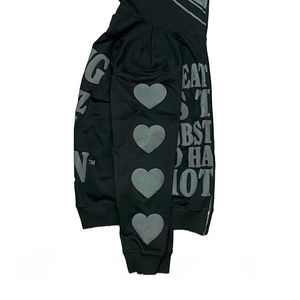 Sweat à capuche zippé personnalisé pour homme, style streetwear hiver, coupe oversize, délavé à l'acide et à la pierre, effet usé, délavé soleil, pour broderie - Product Image 3