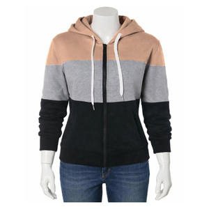 Sweat-shirts à capuche en polaire pour femmes, couleur personnalisée, automne/hiver, 100% polyester, fermeture éclair, haute qualité, vente en gros, séchage rapide - Product Image 3