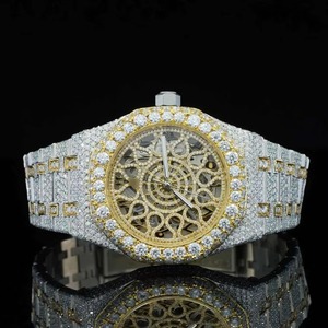 นาฬิกา HUMERAJEWELS หรูหรา ประดับเพชรควอตซ์และเพชรโมอิสซาไนต์ VVS ตัวเรือนสแตนเลสสตีลทรงเหลี่ยม หน้าปัดคริสตัลแซฟไฟร์ กันน้ำได้ 10 บาร์ - Product Image 1