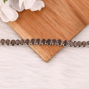 Luxury Natural Smoky Quartz 925 Sterling Silver Tennis <b>Bracelet</b> Jewelry for Unisex - Product Image 2