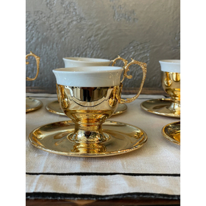 Elegant look Metal Tea Coffee <b>Cup</b> and <b>Saucer</b> in Brass Gold Finished Best Quality Tabletop Serving Tea <b>Cup</b> and <b>Saucer</b> - Product Image 2