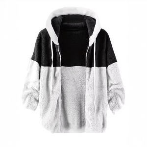 New Design Trend for Autumn/Winter 2024 Eco-Friendly Knitted 100% Polyester Sports Casual Spliced Half <b>Zip</b> Hoodies for Men - Product Image 4