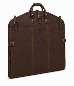 Real Leather Suit <b>Carrier</b> Premium Business Travel <b>Dress</b> Bag Heavy Duty Protection Zipper Casual Clothing Storage Cover LSC-0001 - Product Image 2
