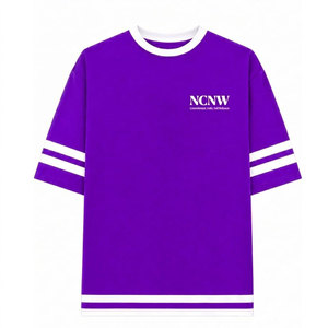 T-shirt à manches courtes pour homme NCNW Sorority, couleur violet, avec bordure blanche et lettres grecques, t-shirt décontracté en coton pour femme NCNW - Product Image 4