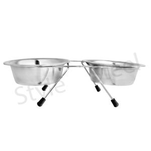 ชุดชามอาหารสุนัขแบบหนาพร้อมขาตั้งชุดชามให้อาหารสัตว์เลี้ยง2ชิ้นทำจากสเตนเลสสตีลออกแบบโลโก้ได้ตามต้องการ - Product Image 2