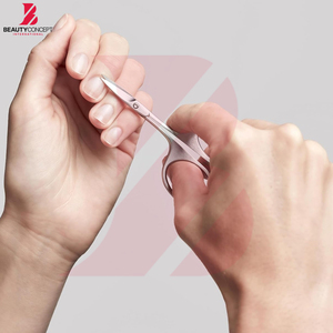 Tijeras para cutículas con punta curva de acero inoxidable, herramientas para el cuidado de uñas de manos y pies, tijeras para piel muerta para uso en salón y en casa - Product Image 2