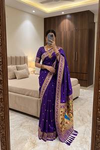 Lehenga en soie Tasar verte indienne avec choli imprimé Ikat et motif feuille d'or pour femme, tenue de mariage traditionnelle, style sud-indien, Lehenga Sari - Product Image 3