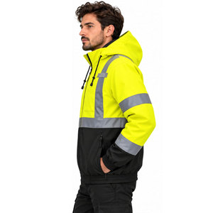 Chaqueta de Trabajo de Lona para Hombre, Chaqueta de Trabajo con Capucha OEM, Abrigo de Trabajo Resistente con Bolsillos Delanteros, Etiqueta con Logotipo Personalizado, Ropa de Trabajo Industrial - Product Image 3