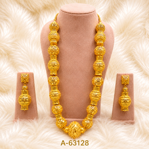 Classic 24K Gold Plated Oval Cut <b>Crystal</b> Rhinestone Ball Necklace and Earring <b>Set</b> for Women Wedding Jewelry A-63128 - Product Image 1