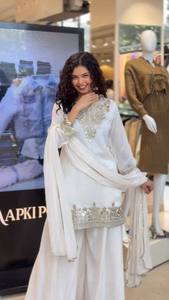 Costume Salwar FANDY traditionnel indien pakistanais pour femmes, brodé, longueur au sol, coupe ample, vêtements décontractés pour toutes les saisons - Product Image 4