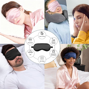 Wholesale Custom Fashion 100% Silk Sleep <b>Masks</b> Light Block Four Seasons <b>Eye</b> Cover <b>Masks</b> Ladies Deep Sleep <b>Masks</b> With Custom Logo - Product Image 2