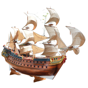 Modèle de bateau en bois Zeven Provincien L345, navire de guerre hollandais, artisanal, gravé, durable, décor nautique autoportant, musée, hôtel - Product Image 2