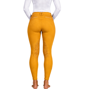 <b>Orange</b> Women Equestrian Breeches High Waist Compression Riding <b>Leggings</b> Silicone Grip Full Seat Horse Riding Pants Sports - Product Image 2