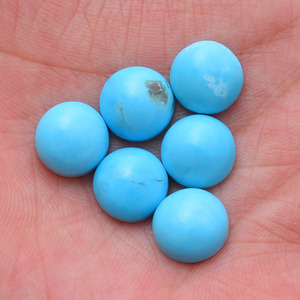 Turquesa AAA+ de 11 mm, cabujón redondo liso, turquesa natural Sleeping Beauty, piedras preciosas sueltas auténticas, lote de cabujones para joyería - Product Image 2