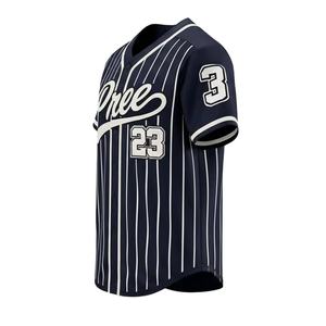 Maillot de baseball classique américain à rayures fines, uni, boutonné, manches longues, respirant, anti-humidité, grandes tailles - Product Image 5