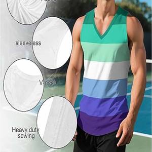 Vente en gros de débardeurs pour hommes de haute qualité, logo personnalisé, vêtements décontractés, taille XL, coton et polyester, sans manches, pour la remise en forme - Product Image 6