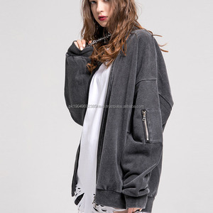 Cremalleras de desgaste de alta calidad de peso pesado Lavado en blanco Zip up Hoodie Vintage Style Hoodies - Product Image 4