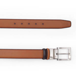 Cinturón Formal de Cuero Genuino para Hombre, Color Marrón, Hebilla de Cobre Rectangular, Diseño Sólido y Duradero - Product Image 4