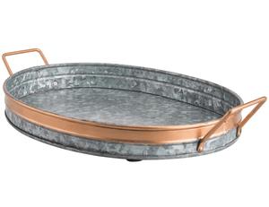 Plateau de service de forme carrée, finition noire avec revêtement en poudre, design martelé, avec poignées décoratives en laiton, pour réceptions royales - Product Image 4