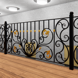 Rampe de balcon en fer forgé sur mesure, rampes de balcon élégantes pour usage extérieur, rampe en acier décorative résistante à la rouille - Product Image 1