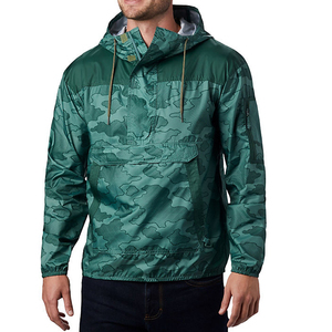 <b>Lightweight</b> Camouflage Print Hooded <b>Jacket</b> Casual Full Sleeve Front Pocket Anorak For Activewear Athletic Wear Training <b>Jacket</b> - Product Image 1