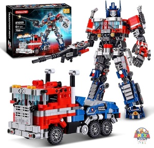 JR MS INDUSTRIES Juego de Bloques de Construcción de Camiones Transformables, Bloques de Robot, 86 Piezas, Juguete Electrónico ABS, Modelo DIY con Temática de Robot para Niños - Product Image 1